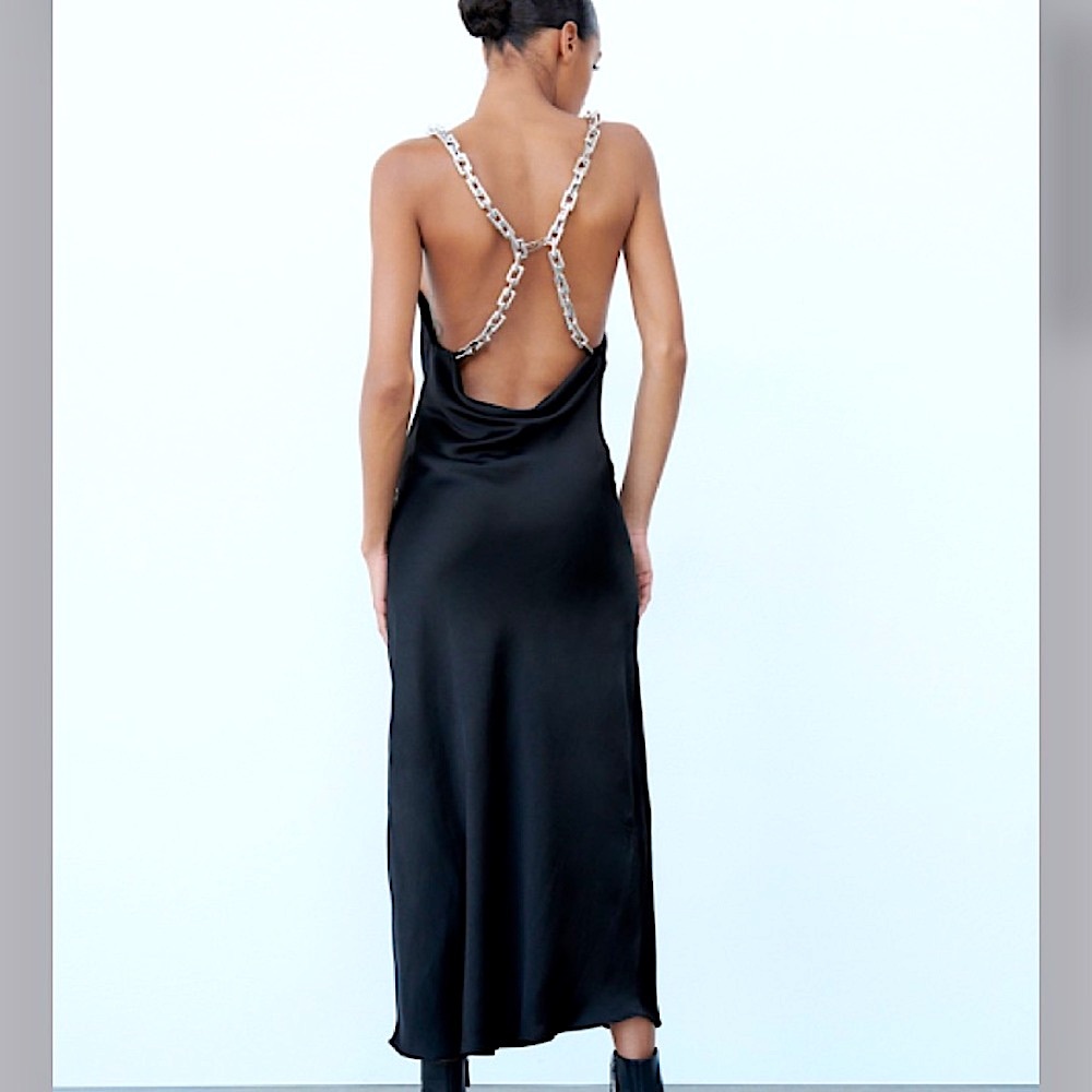 ZARA Sattin Effect Dress